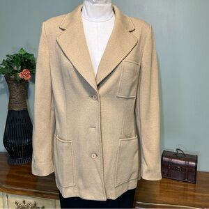 Vintage Bleyle Hooper W Germany Tan Virgin Wool Blazer